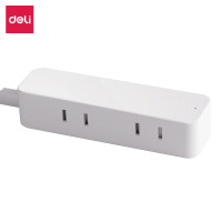 得力(deli) 迷你插座 二脚两孔插排/插线板/排插/插板 出差旅行便携一转四 LX4004(0.8) 0.8米