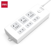 得力(deli) 18210插座_3+3_5米_PVC袋装(白)(只)