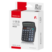 齐心(Comix) 普通办公计算器 光电双电源 12位大屏显示 舒适视角 省电 黑色 C-837C