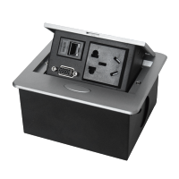 国际电工桌面插座多媒体接线信息盒多功能台面插座会议台信息盒弹起嵌入式 K502银色