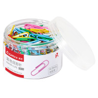 齐心(Comix) 彩色金属镀镍防锈曲别针 29mm 夹力强 不易变形 彩色混装160枚/筒 B4022-配-张