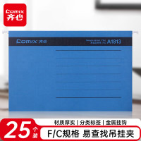 齐心(Comix) 25个易查找吊挂夹 倒挂夹 文件夹 A4 纸质资料夹 A1813 绿