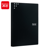 齐心(Comix) 资料册A4/40页 彩色文件收纳册活页插袋文件夹办公学生用品RAY A6113 黑