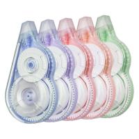 齐心(COMIX) 顺滑不易断带改正带 强遮盖力涂改带学生文具盒装修正带 30m*5pcs 实色 B2596