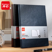 齐心(Comix) 16K/160张大号商务皮面本 会议记录本 记事本 加厚 C5817-蓝-张