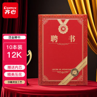 齐心(Comix) 12K精致烫金特种纸封面加厚款荣誉证书 附A4内芯 10本装 C5106N-红-张