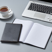 齐心(Comix) 简约系列皮面本 宽行距 18K 74张 PU材质 书写顺滑 CK4611-黑-伟