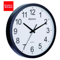 齐心(Comix) φ307mm办公家用挂钟12寸 简约扫秒 稳定走时 高清玻璃 透光清晰 L820-黑