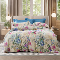 富安娜 高贵典雅磨毛四件套 清澜雅韵 印花床单被套 203*229cm