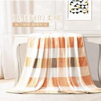 富安娜 午休毯子毛毯单层法兰绒毯-甜橙时光 尺寸100*140CM