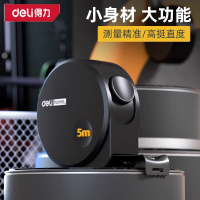 得力加厚加硬卷尺家用5米圈尺高精度钢卷尺子防水耐磨米尺钢尺 HT8519 黑色 钢卷尺5米x19mm