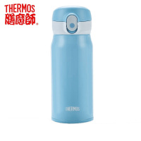 膳魔師(THERMOS) TCMC-400S保温杯316不锈钢推推杯大容量时尚礼物便携弹跳杯400ml 兰玲草蓝
