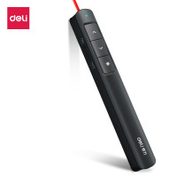 得力(deli)激光翻页笔无线演示器课件笔红光激光翻页笔可充电锂电池(黑)2808L