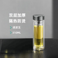 睦睦 310毫升升双层家用带盖高硼硅玻璃