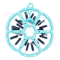 茶花(CHAHUA)CH-0793梅花PP塑料多头悬挂式晾衣架带夹子1个