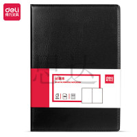 得力 BP115记事本25K商务皮面本笔记本PU本120页笔记本子批发黑色120张/本 1本