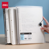 得力(deli) B5飞盘扣活页本透明横线本60张中学生考研笔记本本子HB560*1本装