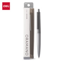 得力(deli) 0.7mm中性笔 A9-07子弹头金属笔杆商务木纹签字笔 竹月色 1支装