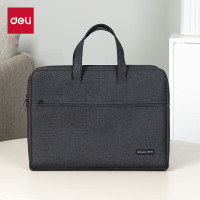 得力(deli) 加宽立体办公手提袋/会议包/事务包/文件包电脑包公文包男 黑色5590A
