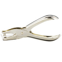 得力(deli) 活页打孔器打孔机活页扣手握式全金属单孔小型a4纸打孔银色 0114