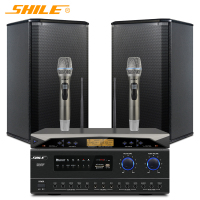 狮乐(SHILE)AV108+BX108+SH11功放音响无线话筒组合套装