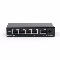 锐捷(Ruijie)5口千兆交换机 RG-ES105GD 企业级铁壳非网管桌面型交换器分流器 办公家用宿舍即插即用分线器