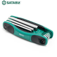 世达(SATA)9件折叠式英制内六角扳手组套09122 9 1