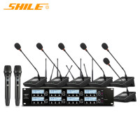 狮乐(SHILE)SH-21 配6会议2手持 无线一拖八 话筒会议麦克风手持头戴领夹桌面鹅颈 舞台演出主持