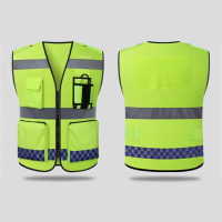 龙云天盾 多功能荧光衣 渔网布警示服大口袋多功能交通建筑反光背心