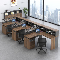 BONZEMON办公桌椅简约现代办公室职员桌子屏风工位电脑卡座三人位