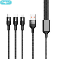 恩谷EG-918 黑色1.2米 一拖三数据线手机用USB充电线 适用通用66W超级快充编织