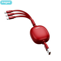 engue 66W一拖三快充伸缩充电线红色 EG-919