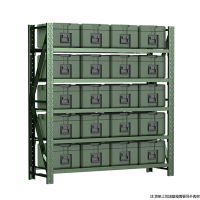 钢制货架多层展示架军绿色 承重600kg/层 2000*600*2250