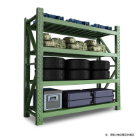 仓储货架置物架展示架仓库储物架300KG/层军绿主架2000*1500*600