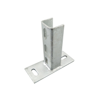 三孔底座C型钢热镀锌加厚焊接底座太阳能光伏支架抗震支架连接件