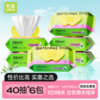 无染湿厕纸家庭实惠装厕所男女士专用卫生私处擦屁股厕纸湿巾40抽6包装