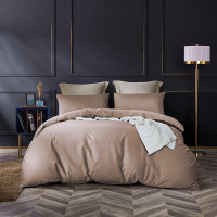罗莱 套件简粹60S全棉贡缎四件套咖啡色 200*230cm