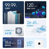 小米MI米家空气净化器4lite家用除甲醛除异味除雾霾PM25轻音设计 米家空气净化器4Lite