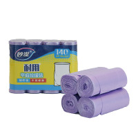 妙洁平底垃圾袋小号4卷装140只*3包