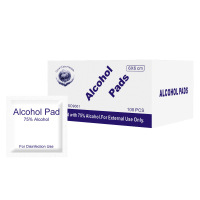 75%酒精棉片100片装 6*6cm 便携一次性屏幕消毒首饰清洁杀菌湿纸巾盒装