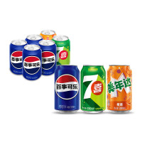 百事可乐 百事/七喜/美年达(4+1+1)汽水可乐 混装330ml*6