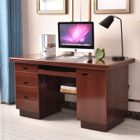 金锐富电脑桌带抽屉实木桌子1.6m办公桌