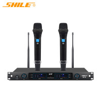 狮乐(SHILE) SH-12一拖二手持话筒 无线麦克风 会议家用舞台ktv唱歌无线话筒