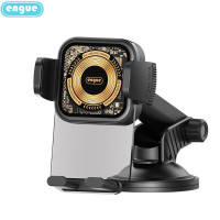 恩谷ENGUE车载水晶无线充手机支架EG-C05无线车充15W车载无线充电器支架快充智能手机智能散热 黑色
