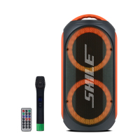 狮乐音箱 SL-2019蓝牙音箱户外音乐家庭KTV派对产品宣传便携音箱配无线话筒