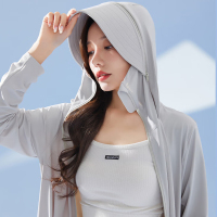 VVC防晒衣女防紫外线新款户外遮阳防晒服透气超薄披肩短外套 浅灰色 均码