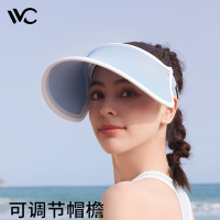 VVC成毅同款遮阳帽夏季男女户外骑行太阳帽女神帽遮脸防紫外线防晒帽 [青春款]灰度蓝 可调节