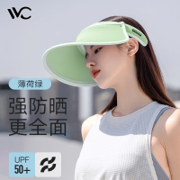 VVC遮阳帽夏季男女户外骑行太阳帽女神帽遮脸防紫外线防晒帽 [青春款]薄荷绿 可调节