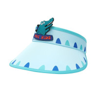 VVC儿童防晒帽夏季新品防紫外线遮阳帽校园萌趣卡通太阳帽儿童帽子 欢乐鳄(蓝)