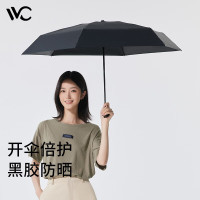 VVC遮阳伞防晒雨伞防紫外线防晒伞女太阳伞卡片伞便携雨伞 时尚黑